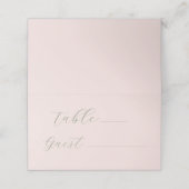 Carte de placement rose pâle et vert foncé (Extérieur déplié)