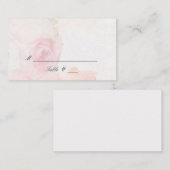 Carte De Placement Rose Poudrée Aquarelle | Mariage (Devant / Derrière)