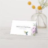 Carte De Placement Rose pourpre et colibri (Dos)