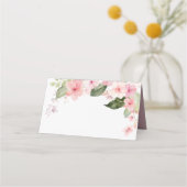 Carte De Placement Rose rose et Mariage vert (Dos)