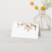 Carte De Placement Rose rose et Mariage vert (Devant)