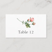 Carte De Placement Rose rose floral rougissant Élégant (Dos)
