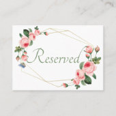 Carte De Placement Rose rose rougissant Floral Mariage élégant (Devant)