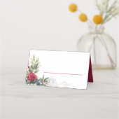 Carte De Placement Rose rouge et Feuilles de l'Eucalyptus (Devant)