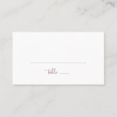 Carte De Placement Rose Rustique Gold Script Plat Mariage Place Card (Devant)
