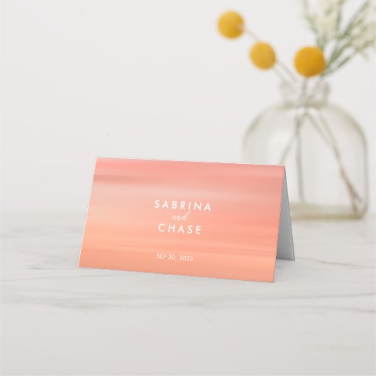 Carte De Placement Rose simple et élégant Mariage table (Dos)