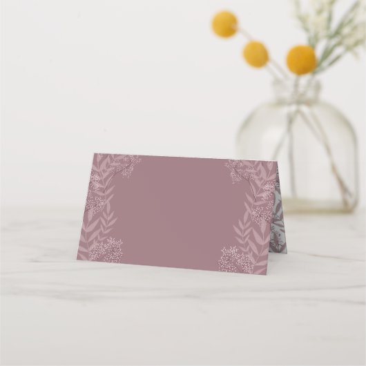 Carte De Placement Rose Taupe Mariage Vintage Botanique (Devant)