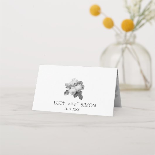 Carte De Placement Rose vintage (Dos)