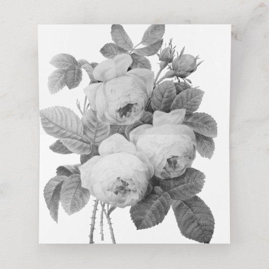 Carte De Placement Rose vintage (Intérieur déplié)