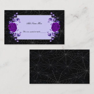 Carte De Placement Rose violet Floral Spiderweb Mariage de automne Ta