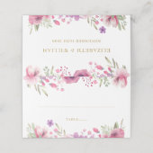 Carte De Placement Roses aquarelle florale or (Extérieur déplié)