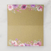 Carte De Placement Roses aquarelle florale or (Intérieur déplié)