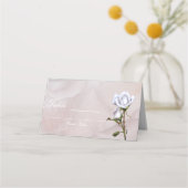 Carte De Placement Roses Blanches Douces Romantiques Table Élégante d (Dos)