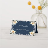 Carte De Placement Roses blanches Flocon de neige Table Mariage de No (Devant)