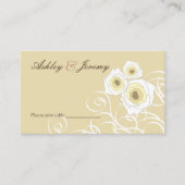 Carte De Placement Roses De Crème Et Frottent Élégant Mariage Romanti (Devant)