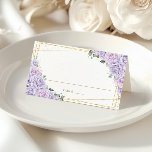 Carte De Placement Roses de Lilas Violet Fleur Quinceañera Anniversai