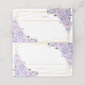 Carte De Placement Roses de Lilas Violet Fleur Quinceañera Anniversai (Extérieur déplié)