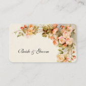 Carte De Placement Roses d'Escalades antiques, Mariage Numéro de tabl (Dos)