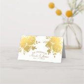 Carte De Placement Roses d'or Faux Foil Élégante table florale modern (Devant)