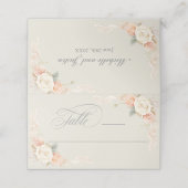 Carte De Placement Roses et Mariage floral de dentelle (Extérieur déplié)