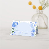 Carte De Placement Roses et papillon bleu clair Quinceañera (Dos)