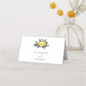 Carte De Placement Roses jaunes | Violets Boho Floral Mariage (Dos)