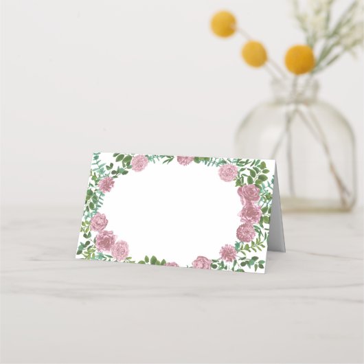 Carte De Placement Roses roses Jardin Printemps Mariage (Devant)