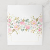 Carte De Placement Roses Roses Roses Roses Roses Or Vert Feuilles Pla (Extérieur déplié)