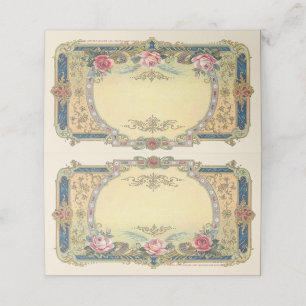 Carte De Placement Roses roses victoriens roses ornés de filigree dor