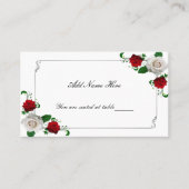 Carte De Placement Roses rouges et blanches Mariage de Noël Table (Devant)