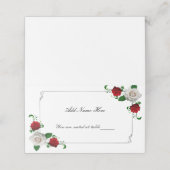 Carte De Placement Roses rouges et blanches Mariage de Noël Table (Extérieur déplié)