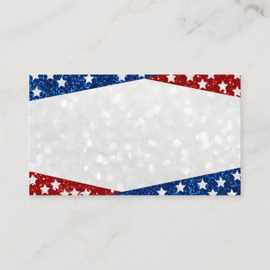 Carte De Placement Rouge, Blanc et Bleu 4 juillet Parties scintillant (Dos)
