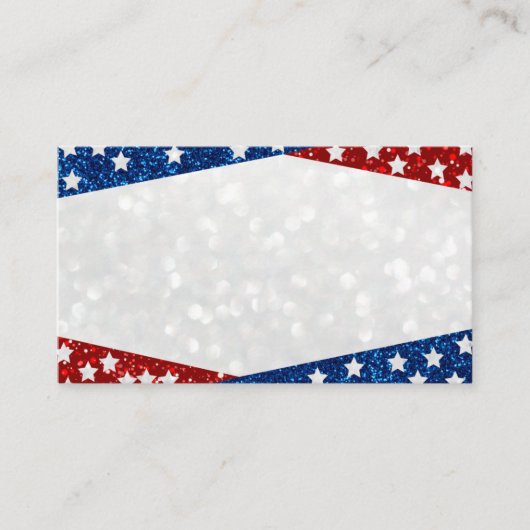 Carte De Placement Rouge, Blanc et Bleu 4 juillet Parties scintillant (Devant)