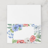 Carte De Placement Rouge Blanc et Bleu Floral Patriotique  (Extérieur déplié)