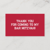 Carte De Placement Rouge, Blanc, Navy Baseball Bar Mitzvah (Dos)