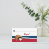 Carte De Placement Rouge, Blanc, Navy Baseball Bar Mitzvah (Debout devant)