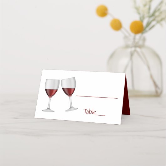 Carte De Placement Rouge Bourgogne Champagne Vins Mariage (Devant)
