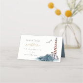 CARTE DE PLACEMENT ROUGE DUSKY BLUE LIGHTHOUSE SEA NAUTIQUE RITTER (Devant)