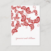 Carte De Placement Rouge Floral Boho Peacock Eastern Chic Mariage asi (Dos)