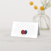 Carte De Placement rouge foncé & bleu marine fleurs botanique mariage (Dos)