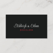 Carte De Placement Rouge, Noir, Blanc Damas Amour Coeurs Mariage (Dos)