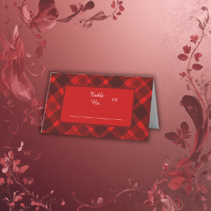 Carte De Placement rouge noir écossais celtique tartan mariage motif