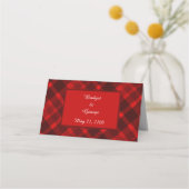 Carte De Placement rouge noir écossais celtique tartan mariage motif (Dos)