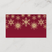 Carte De Placement Rouge, Parties scintillant or REGARDER Snowflakes  (Dos)