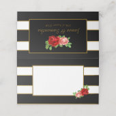 Carte De Placement Rouge Rose, Noir, Blanc & Or - (Extérieur déplié)