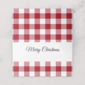 Carte De Placement Rouge rustique Joyeux Noël (Extérieur déplié)