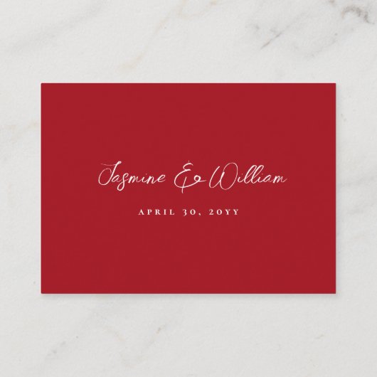 Carte De Placement Rouge Sakura Fleurs cerisiers fleurs Mariage (Dos)