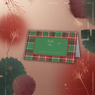 Carte De Placement rouge vert noir écossais celtique tartan mariage