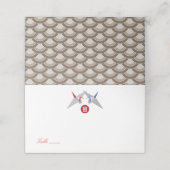 Carte De Placement Rouges & Bleu Zen Origami Grues papier Mariage asi (Extérieur déplié)