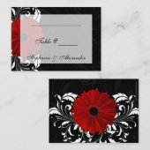Carte De Placement Rouges, noirs et blancs Gerbera Daisy (Devant / Derrière)